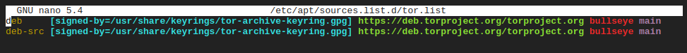 Repositorio de paquetes Tor